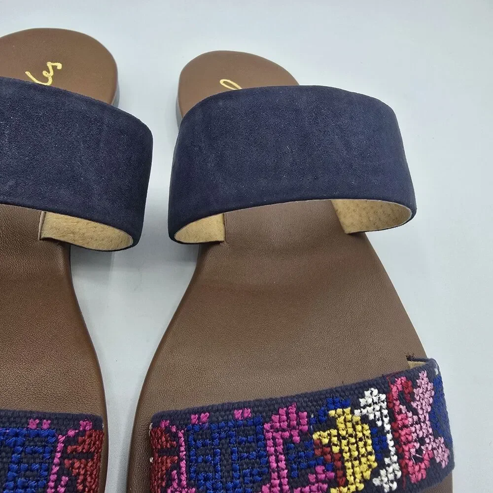 Joules Fenthorpe Women's size 6 Flower Suede Flat Sandals Shoe